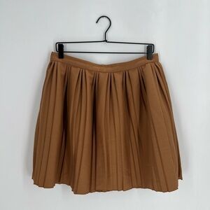 Cos Pleated Wool Blend Mini Skirt In Light Brown